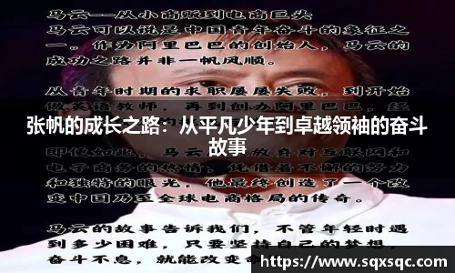 张帆的成长之路：从平凡少年到卓越领袖的奋斗故事